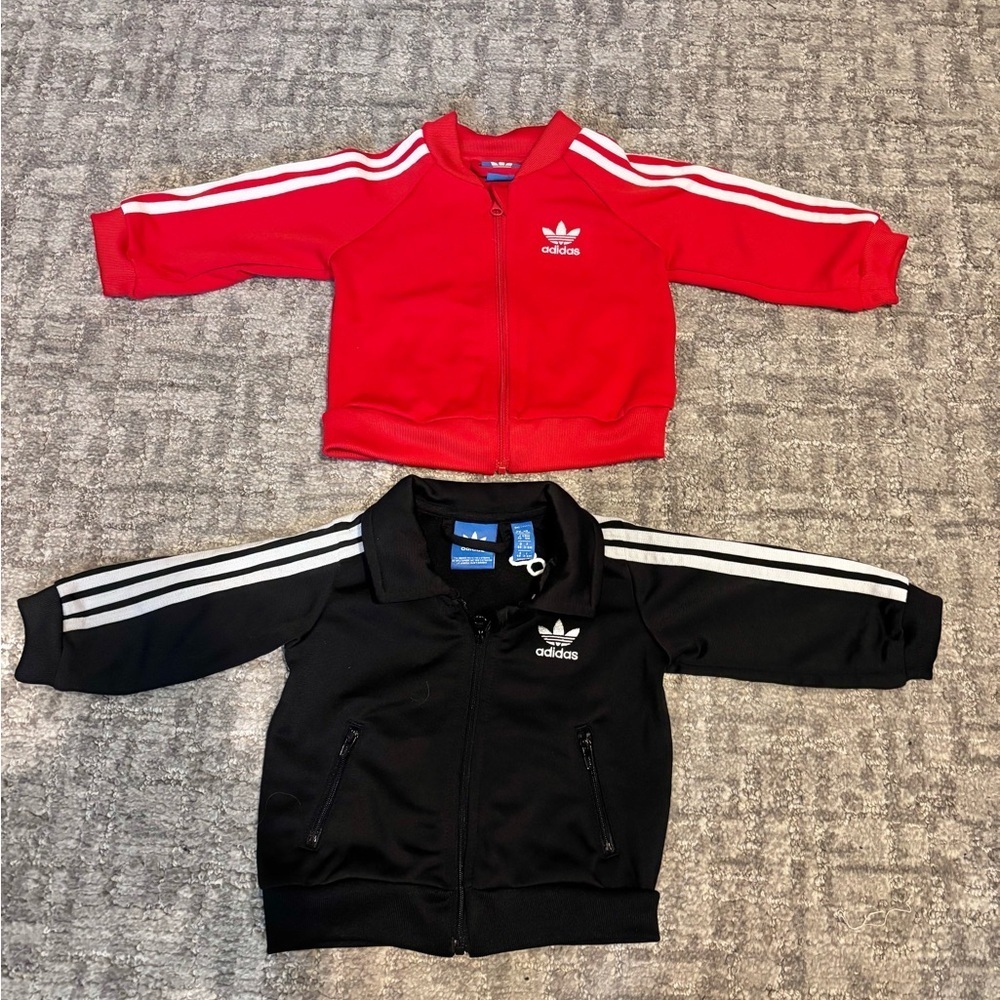 Adidas Originals Superstar Track Jackets - Set of 2 - Red/Black 3-6 Months